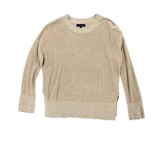 Banana Republic Sweater Tan Medium Sheer Crewneck Knit